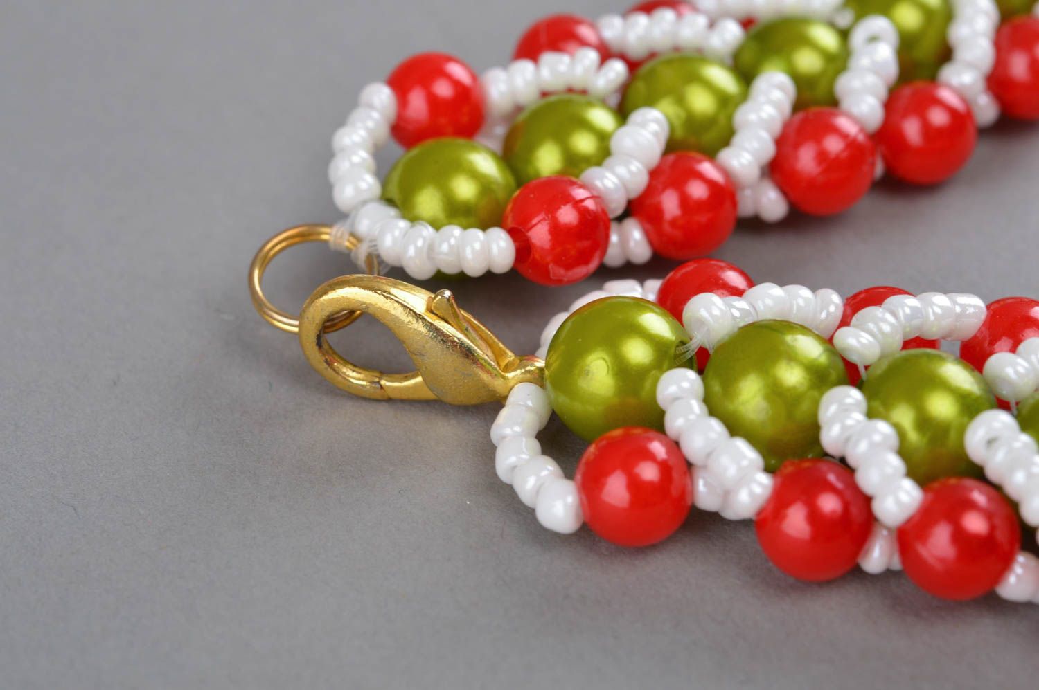 Long collier en perles de fantaisie et de rocaille tressé fait main pour femme photo 4