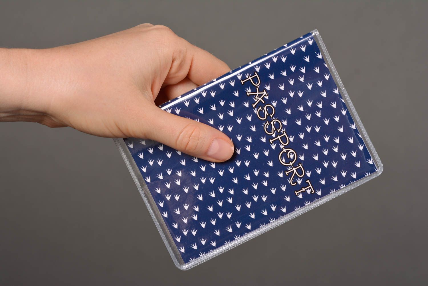 Handmade Reisepass Umschlag Pass Schutzhülle Geschenk für Freund dunkelblau foto 4