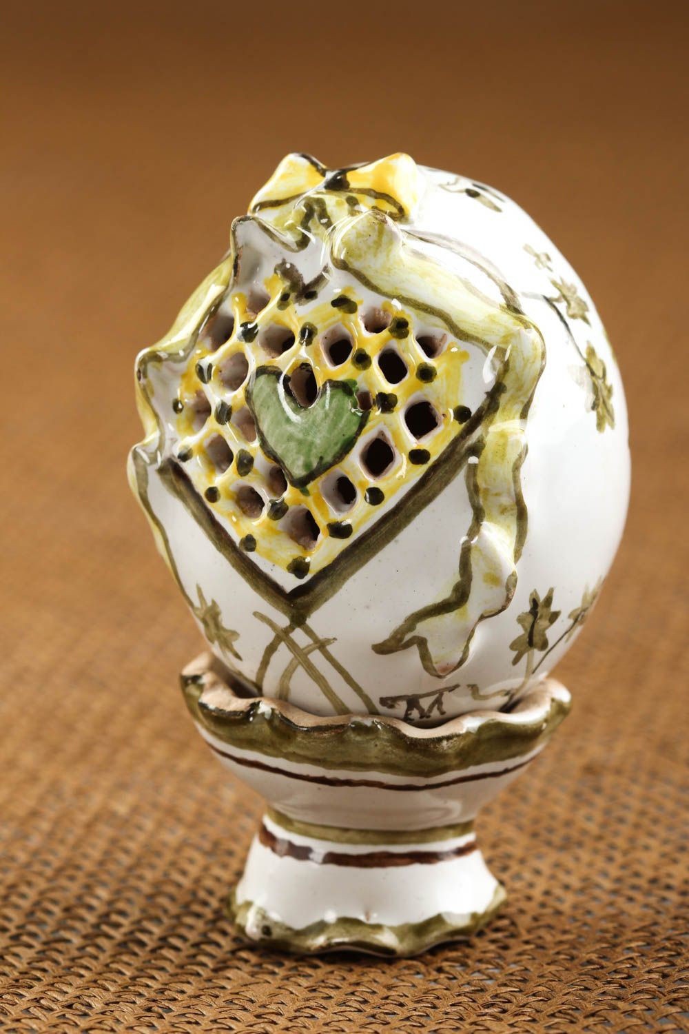 Huevo pintado hecho a mano de arcilla objeto decorativo regalo original foto 1