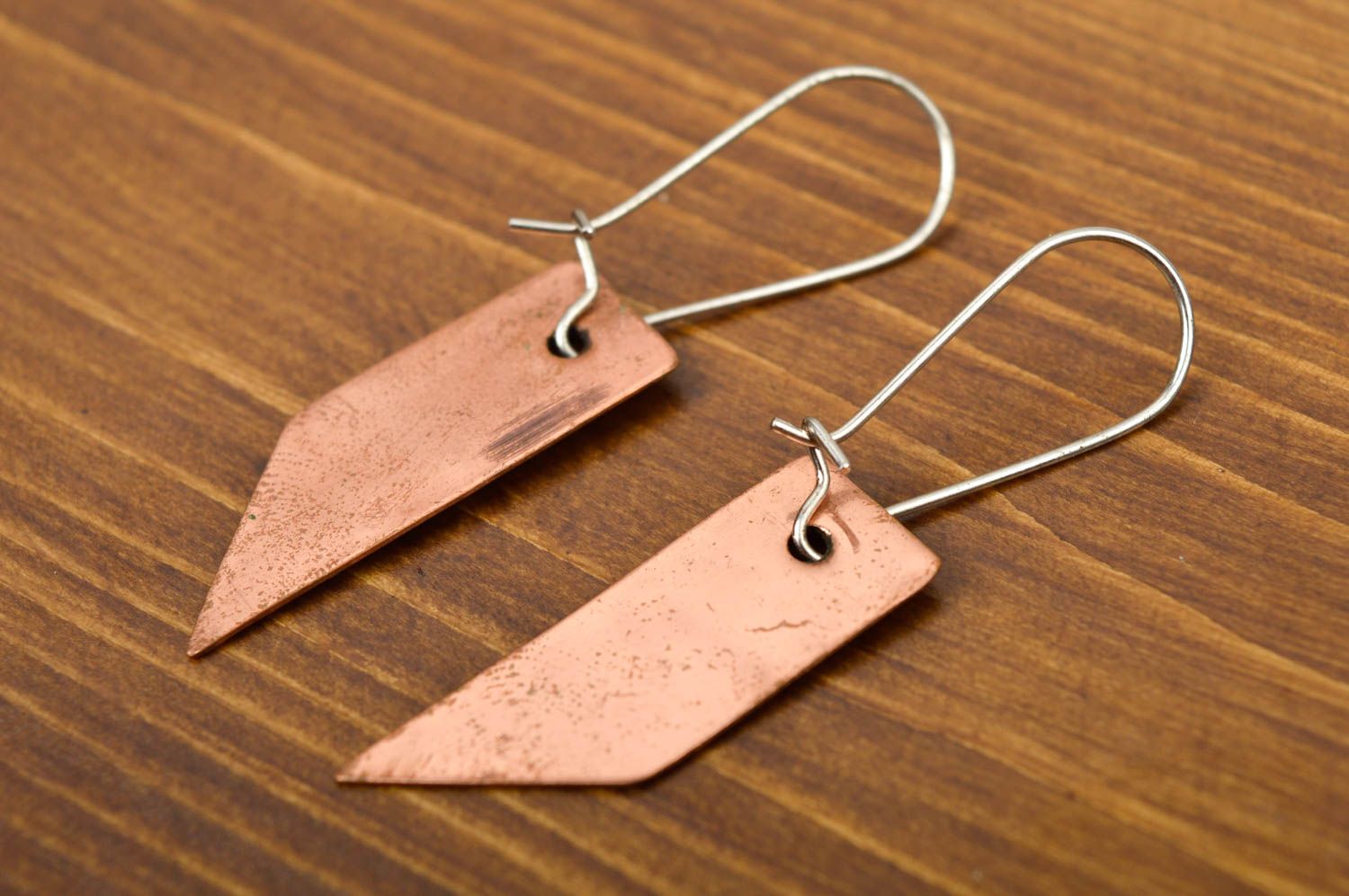 Designer handmade earrings copper stylish jewelry dangling earrings gift photo 2