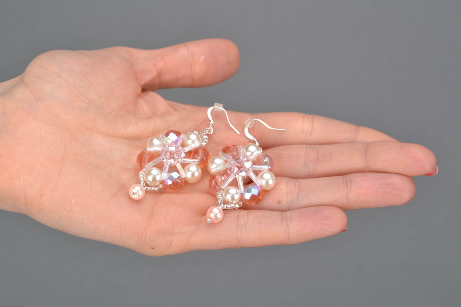 Perlen Ohrringe mit Glasperlen foto 2