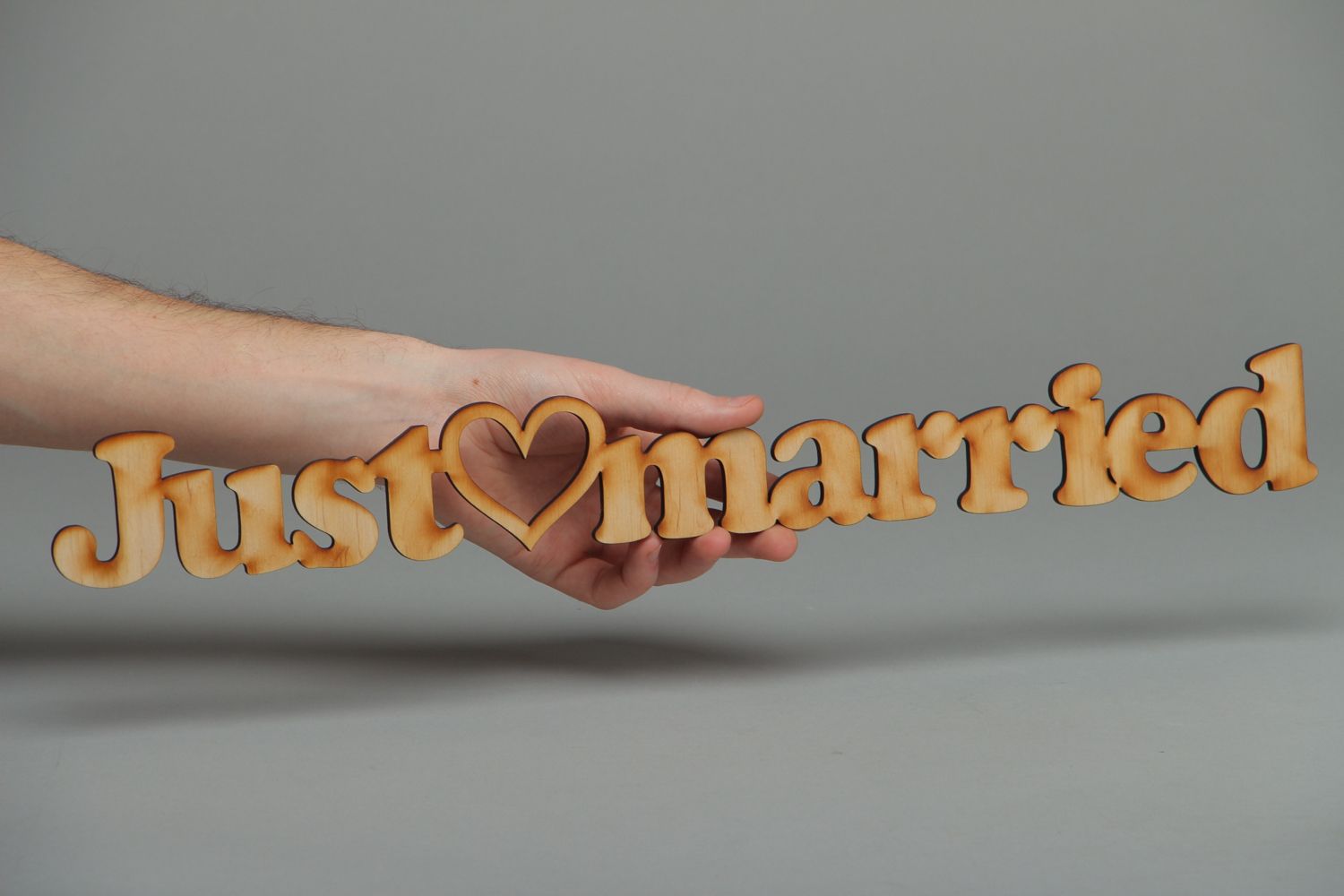 Plywood craft blank lettering Just Married photo 4