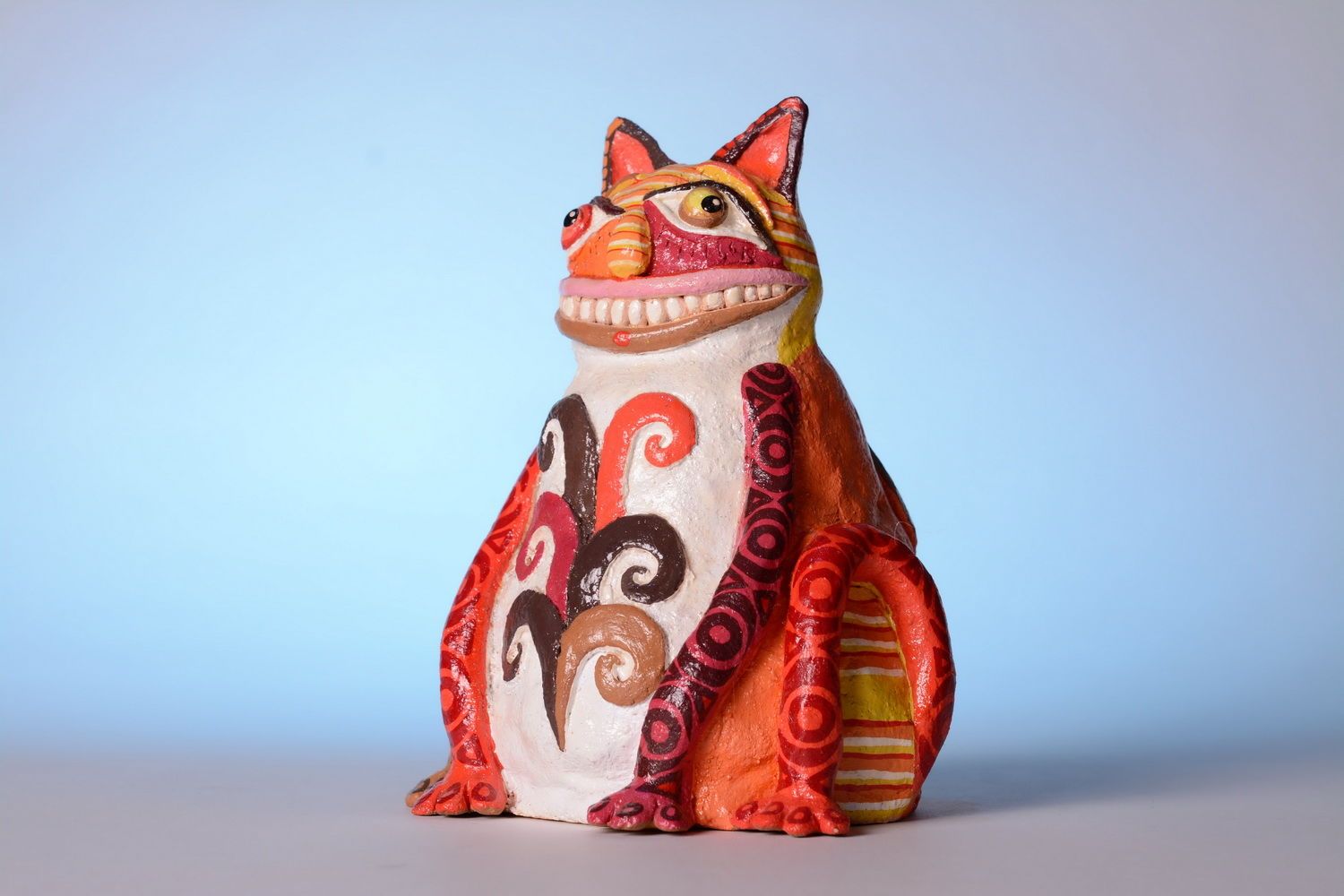 Tirelire céramique artisanale colorée Chat photo 5