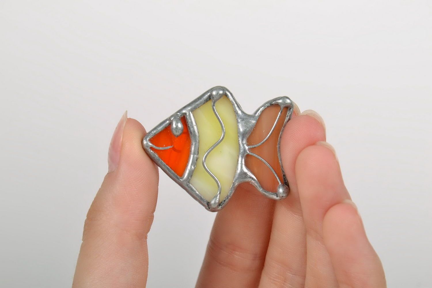 Stained glass brooch Fish photo 5