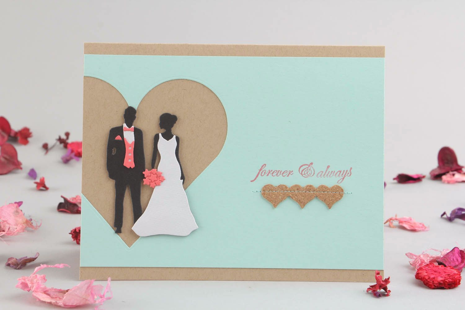 Carte de vœux originale pour mariage en papier kraft photo 5