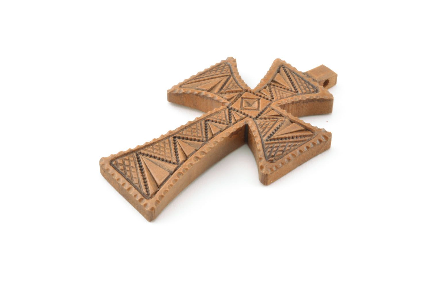 Croix pectorale en bois faite main photo 3