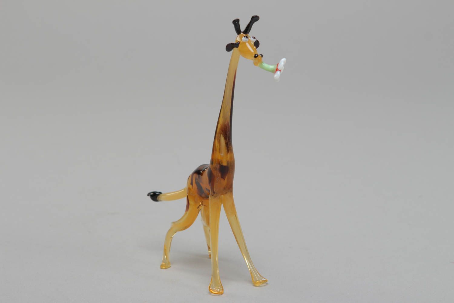 Handmade lampwork glass figurine Giraffe photo 1