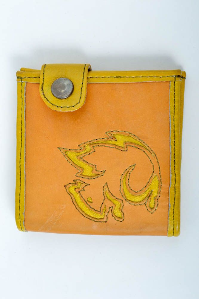 Monedero de cuero cartera de mujer hecha a mano regalo original foto 2
