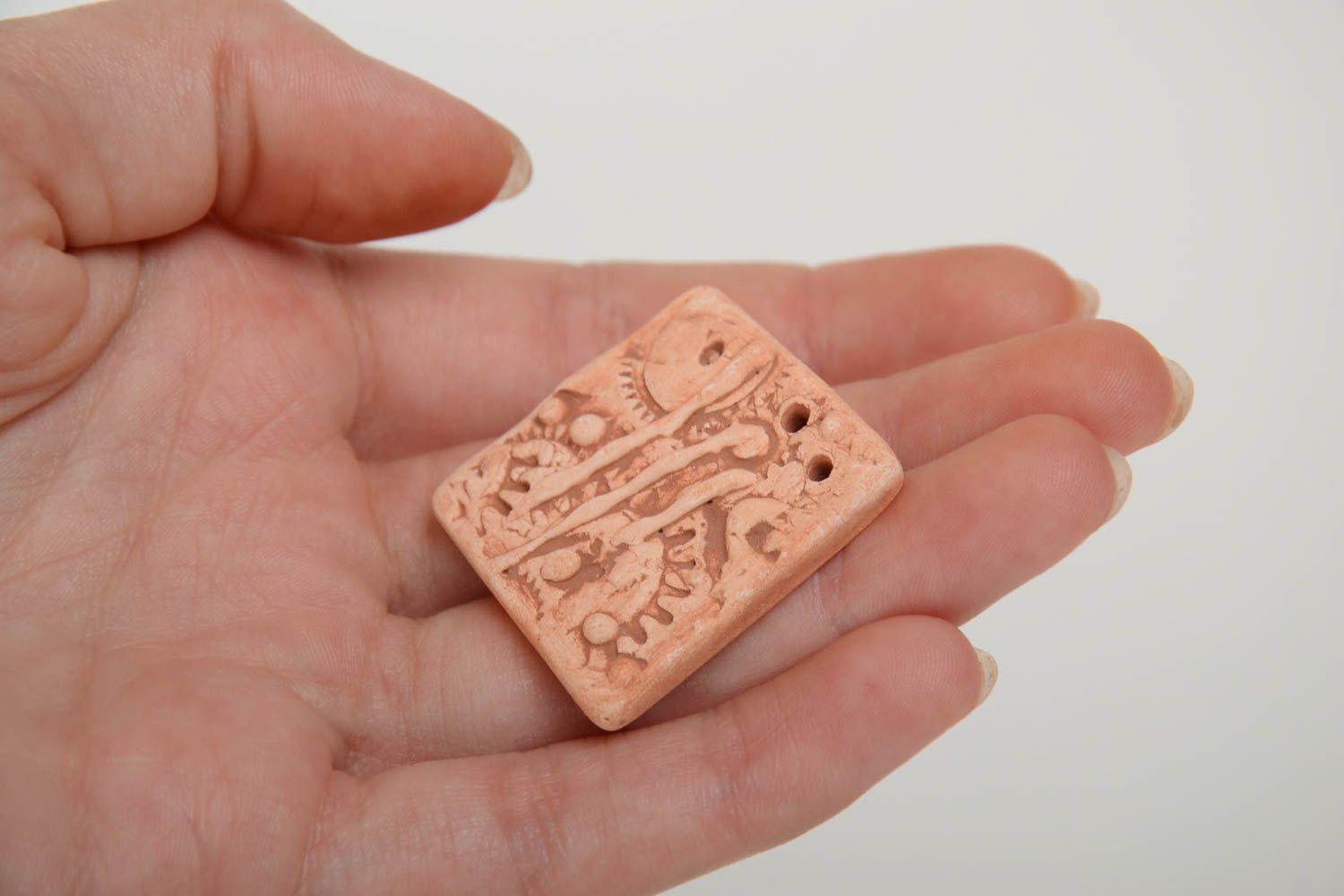 Square flat ceramic jewelry finding for painting and necklace or pendant making photo 5