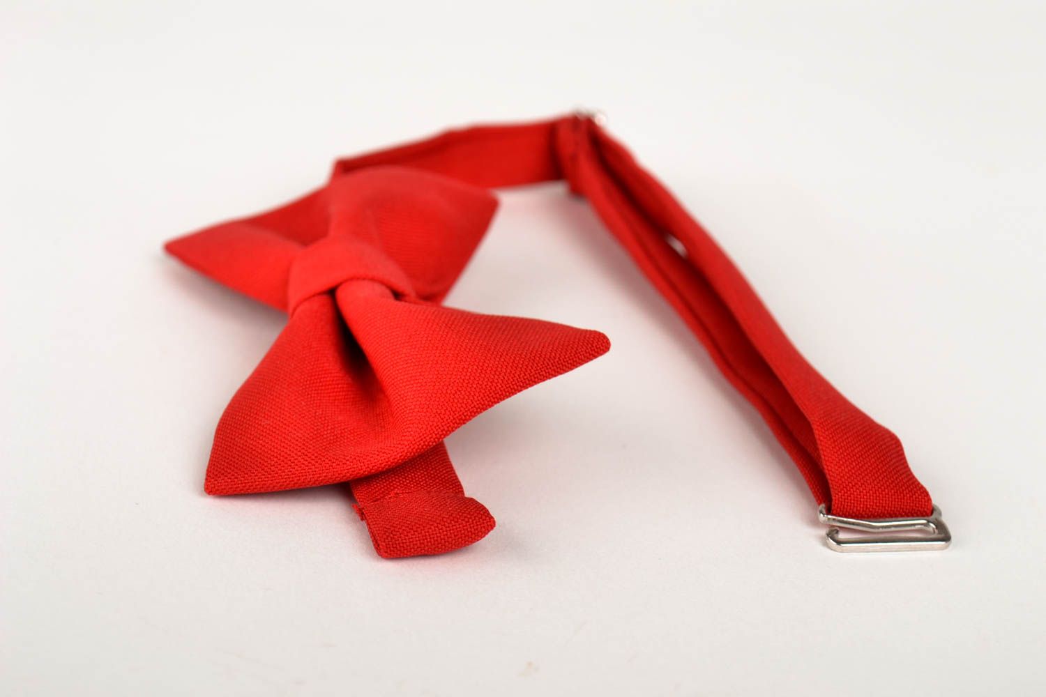 Corbata de lazo artesanal pajarita moderna roja original accesorio unisex foto 3