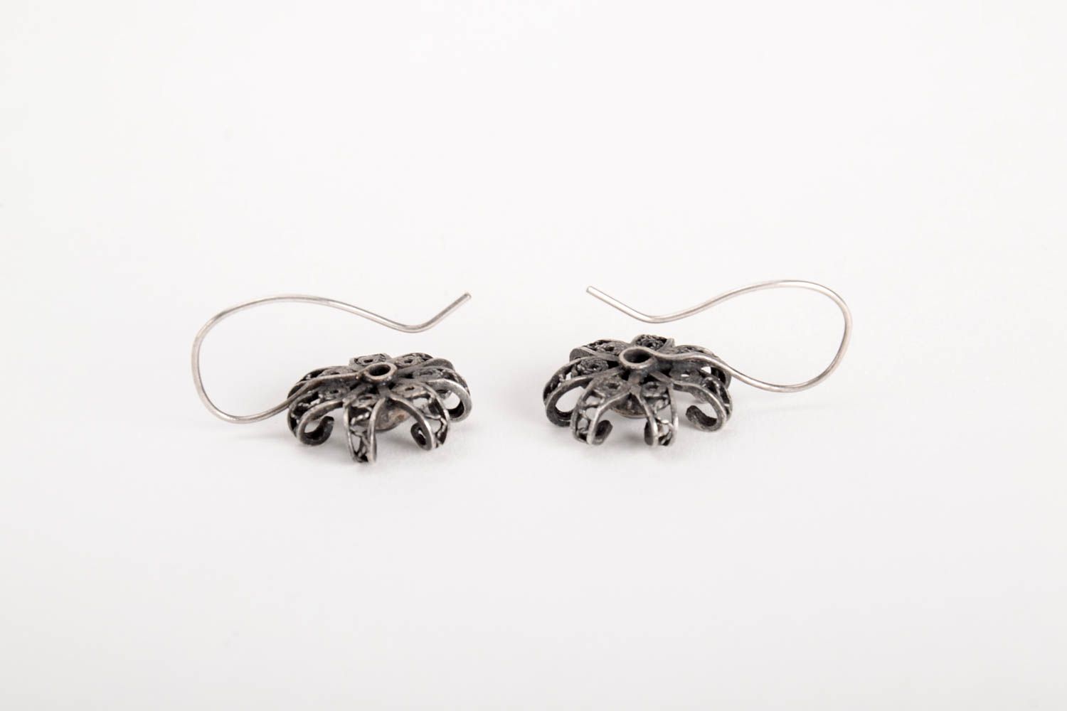 7 mm Certified Black Diamond Dangler Earrings In 925 Silver with Designer  Loop, New Style & Great Sparkle | ZeeDiamonds