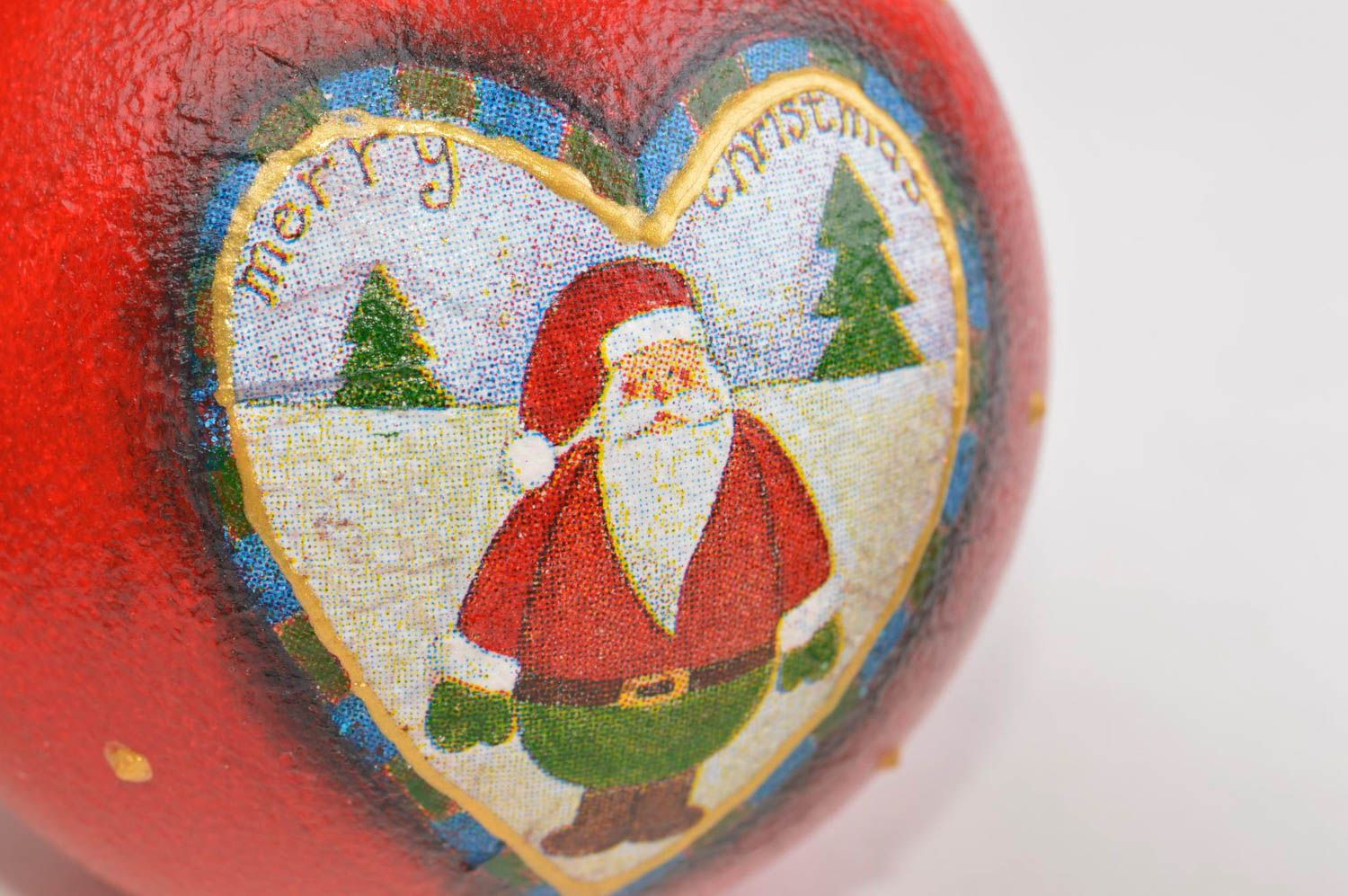 Bolas de Navidad artesanales adornos navideños juego de 3 objetos de decoración foto 4