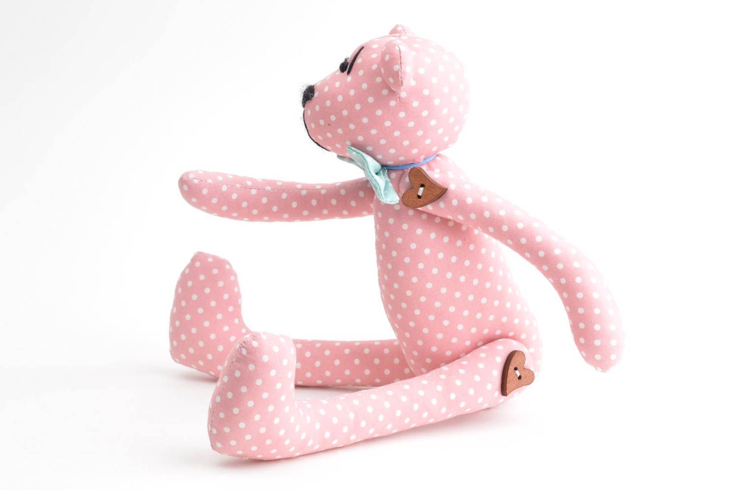 Игрушка ручной работы игрушка мишка розовый красивый интересный подарок фото 3