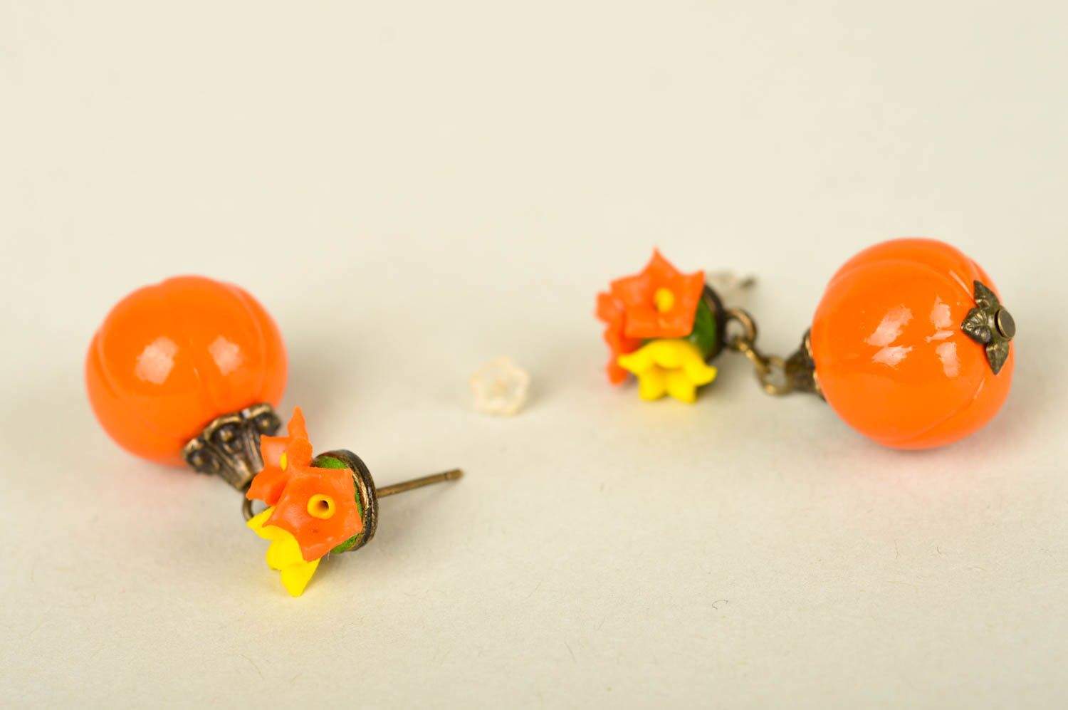 Beautiful handmade plastic earrings stud earrings artisan jewelry designs photo 2