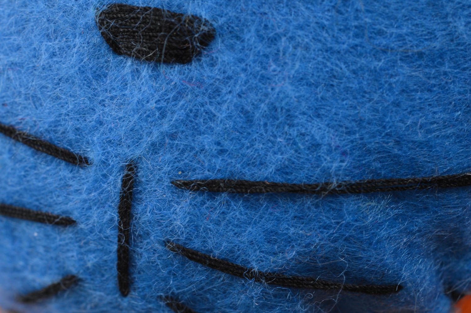 Marque-page décoratif en feutre avec boutons fait main chat bleu cadeau original photo 3