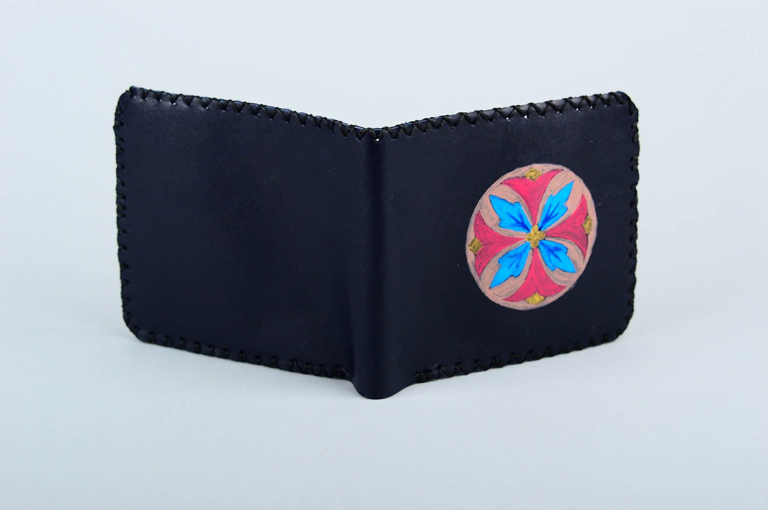 Unusual handmade leather wallet elegant wallet for men gentlemen only photo 5