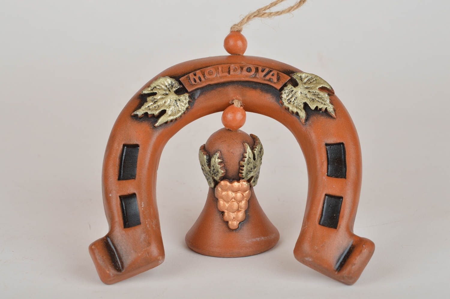 Suspension fer à cheval céramique décorative porte-bonheur faite main ethnique photo 2