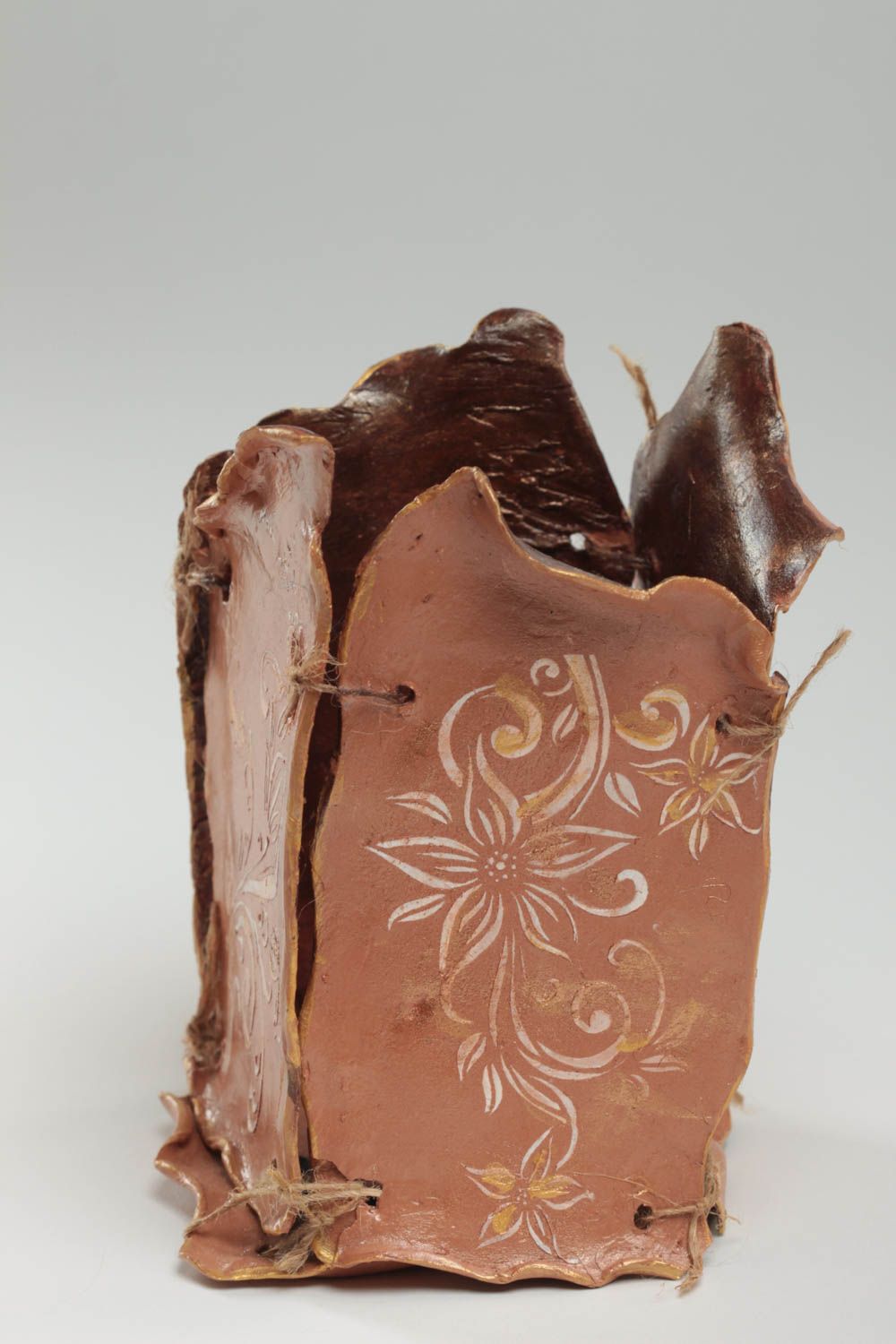 Originelle Vase aus Polymerton mit Bemalung dekorativ künstlerische Handarbeit foto 2