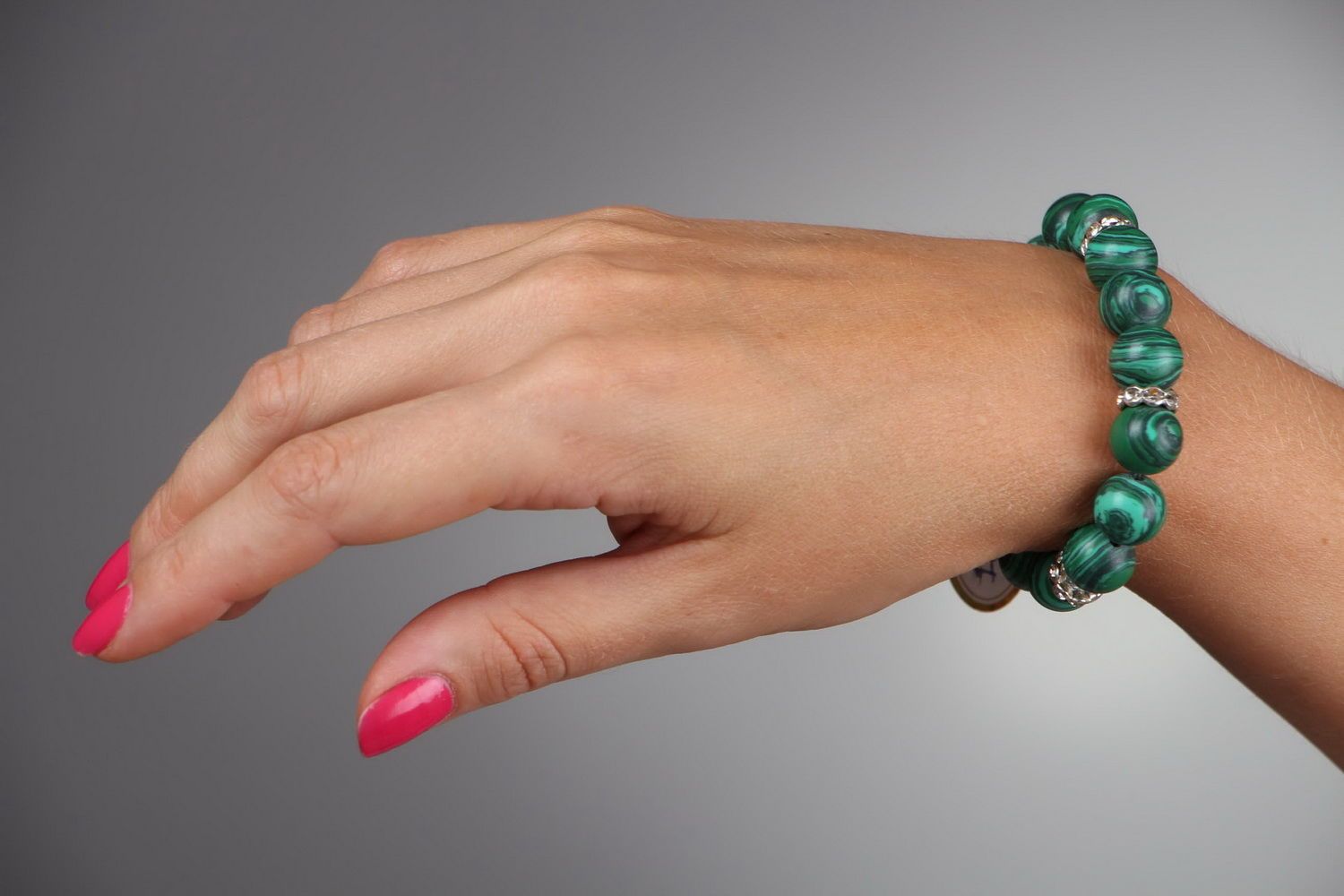 Stretch bracelet with malachite photo 5