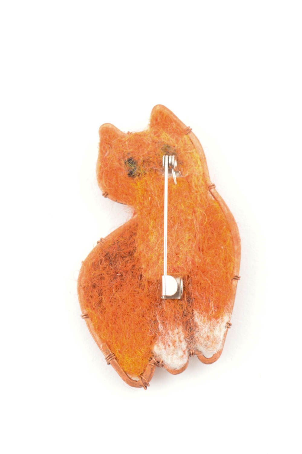 Unusual felted brooch cat shape handmade brooch designer gift for women photo 4