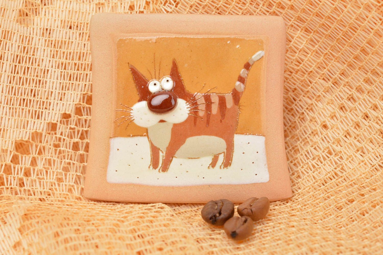 Handmade fridge magnet stylish home souvenir present for friend ceramic magnet photo 1