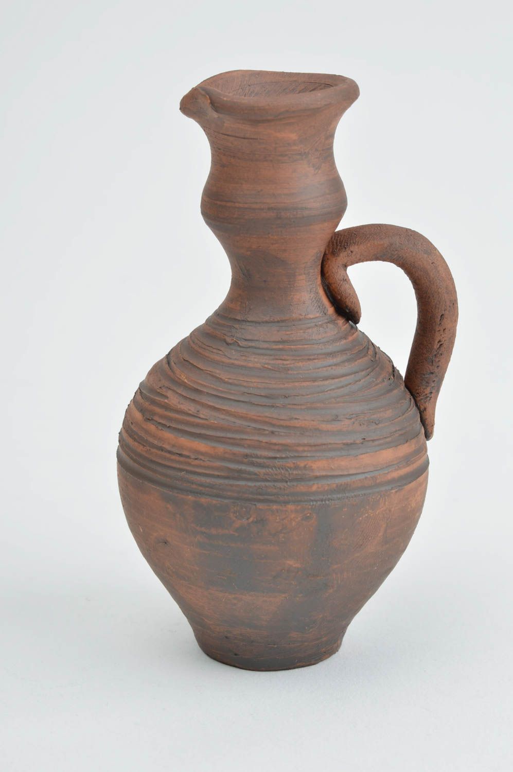Petit Vase céramique fait main marron design original Décoration d'intérieur photo 3