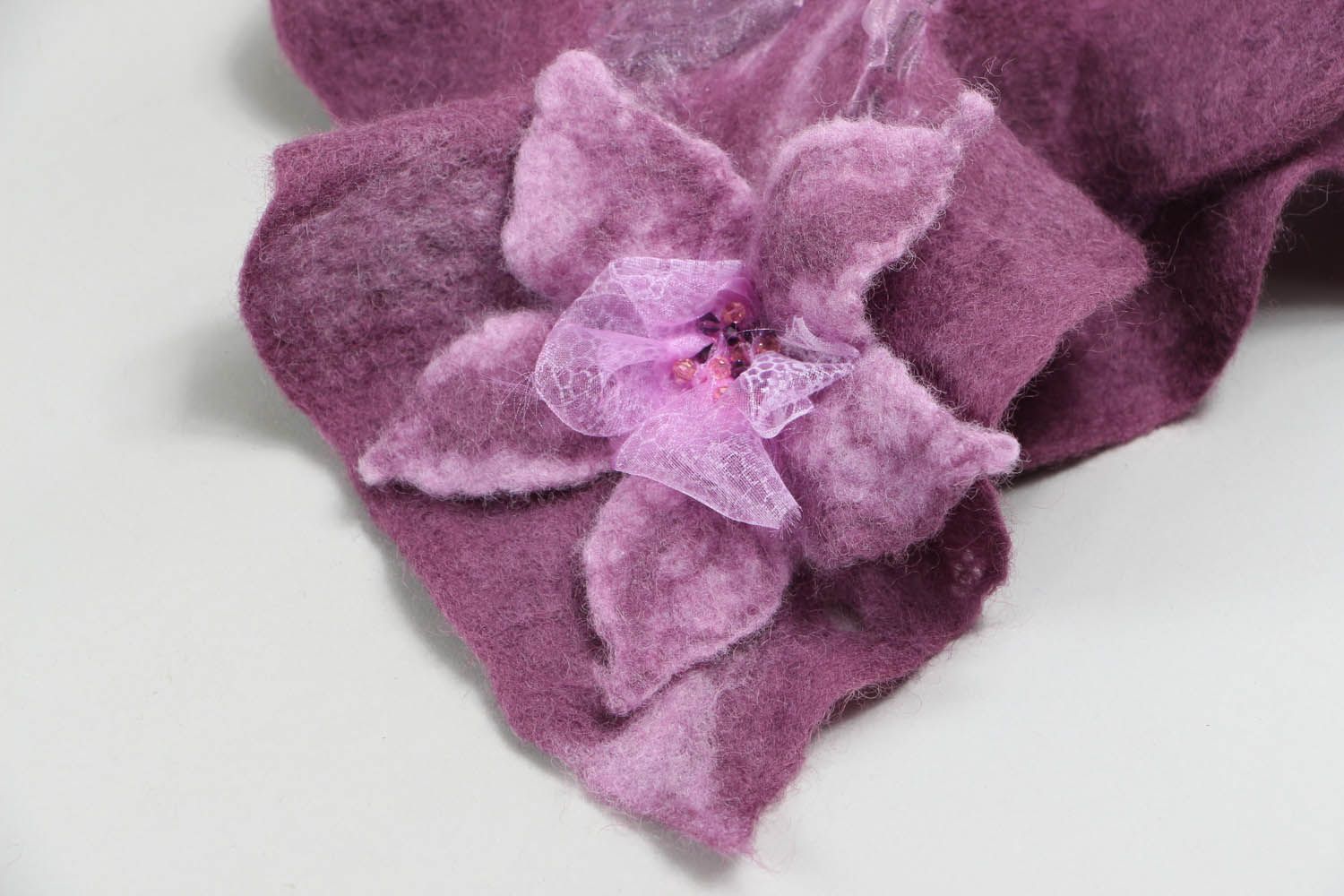 Фиолетовый шарф Крыло бабочки фото 2