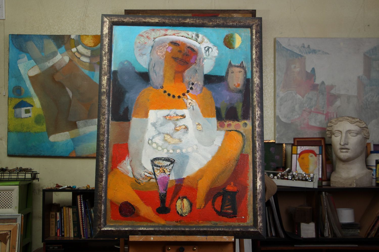 Painting in figurative style Girl and fox photo 1
