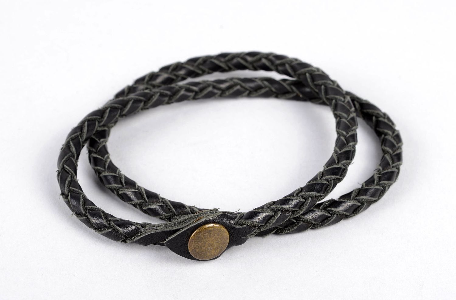 Unusual handmade leather bracelet double wrap bracelet unisex jewelry designs photo 3