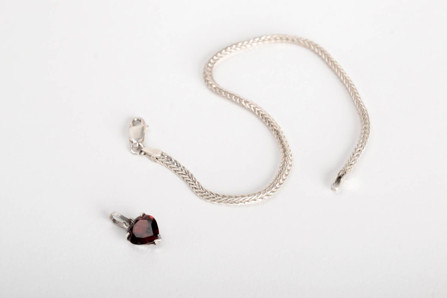 Bracelet argent Bijou fait main cœur vermeil Accessoire pour femme design photo 3