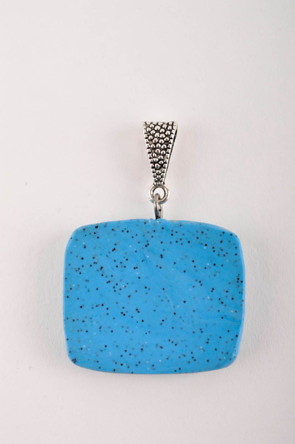 Beautiful handmade plastic neck pendant artisan jewelry polymer clay ideas photo 4