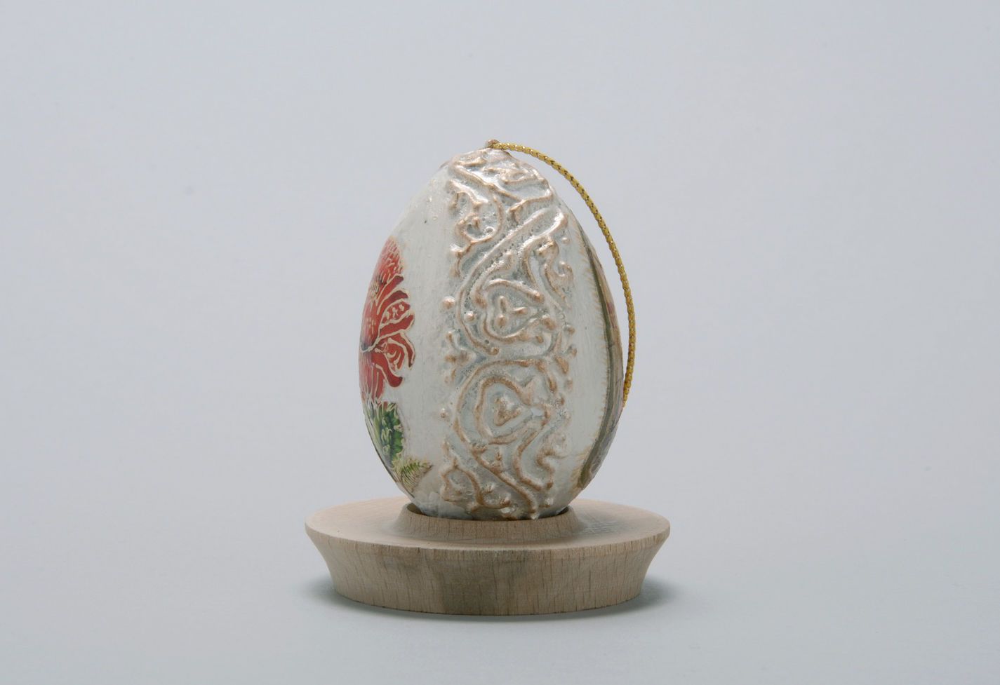 Interior hanging Easter egg Holy Virgin and paradise flower photo 4