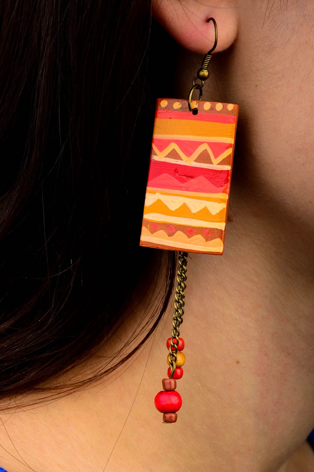 Handmade unusual earrings plastic cute earrings bright designer jewelry photo 2