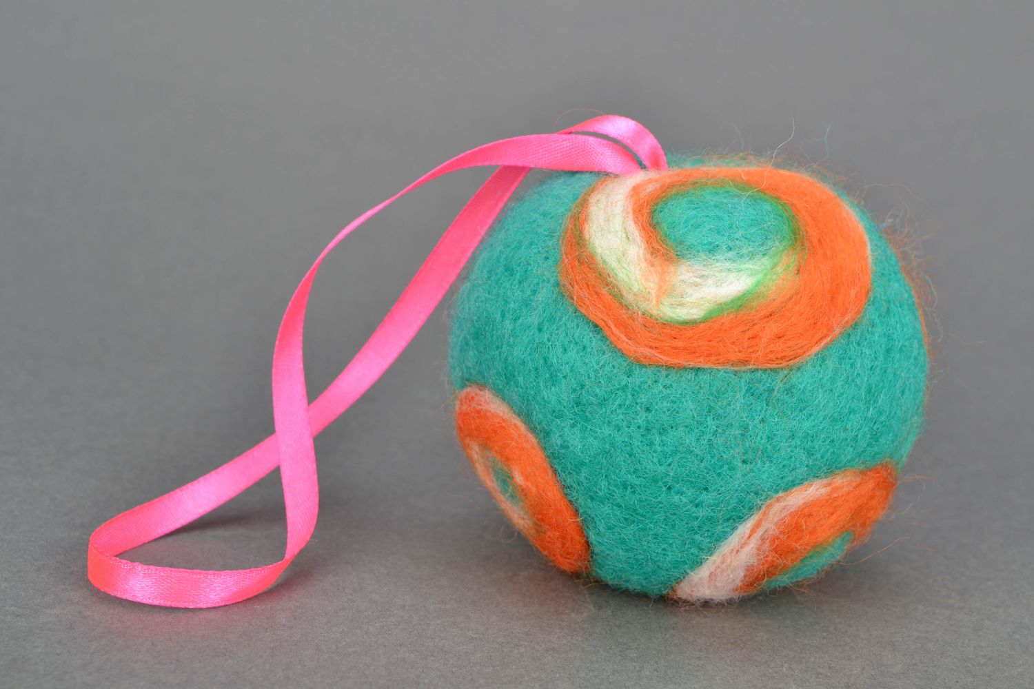 Felted wool New Year's ball Turquoise photo 1