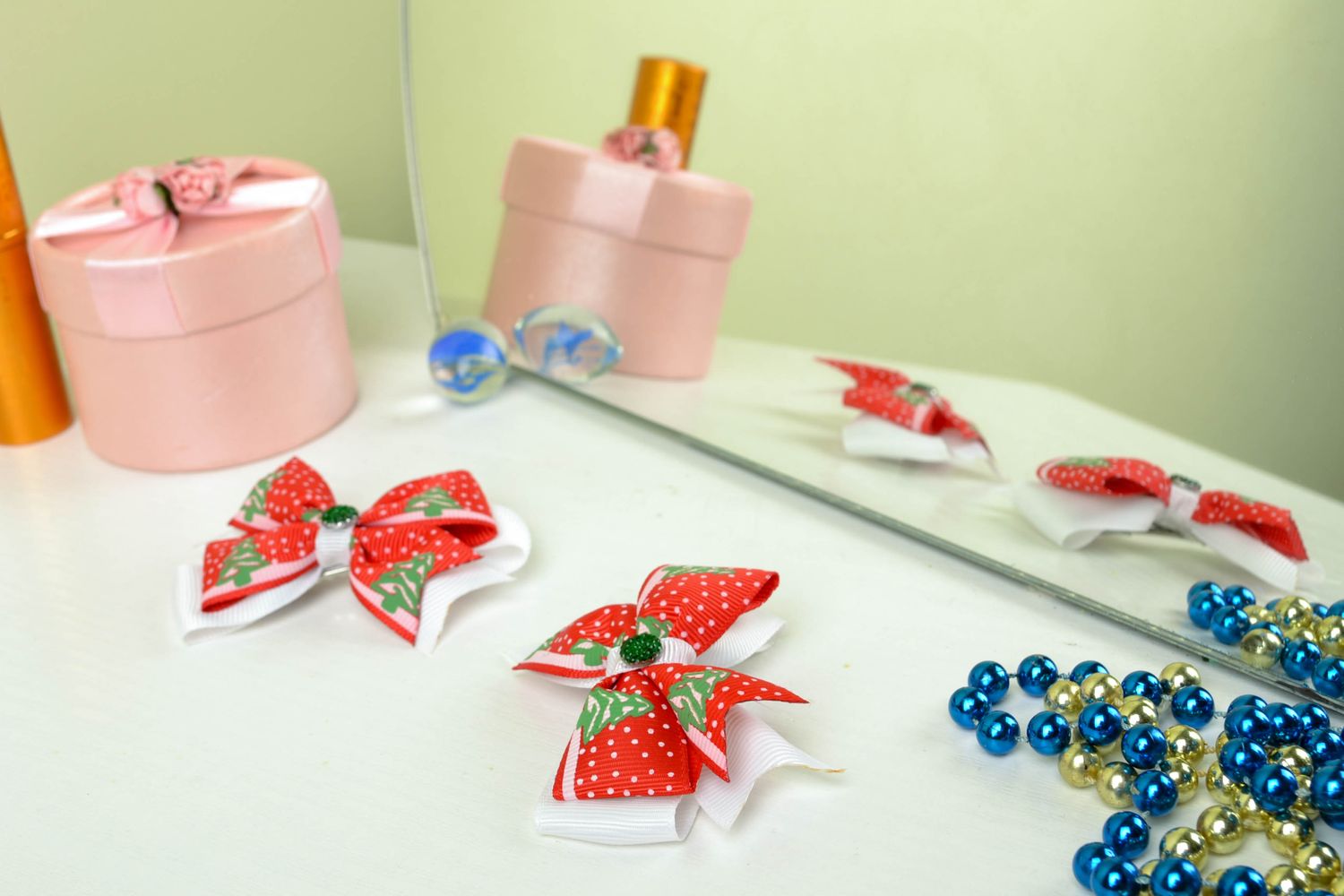 New Year hair clips with bows photo 5