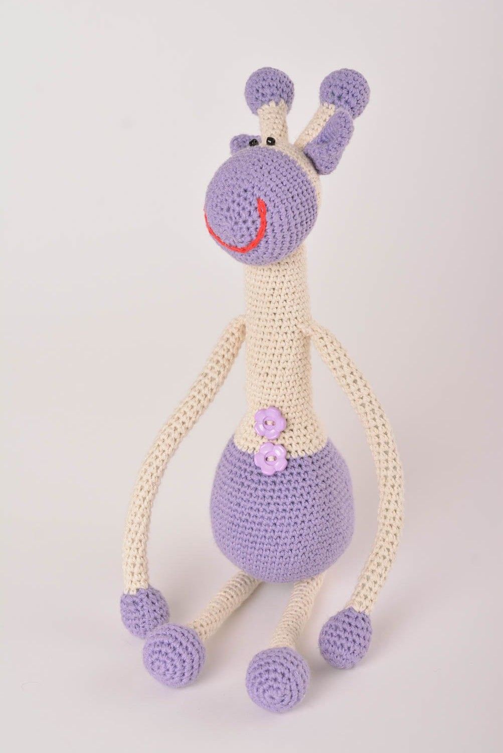 Peluche vache faite main Jouet enfant Cadeau original tricot crochet coton photo 6