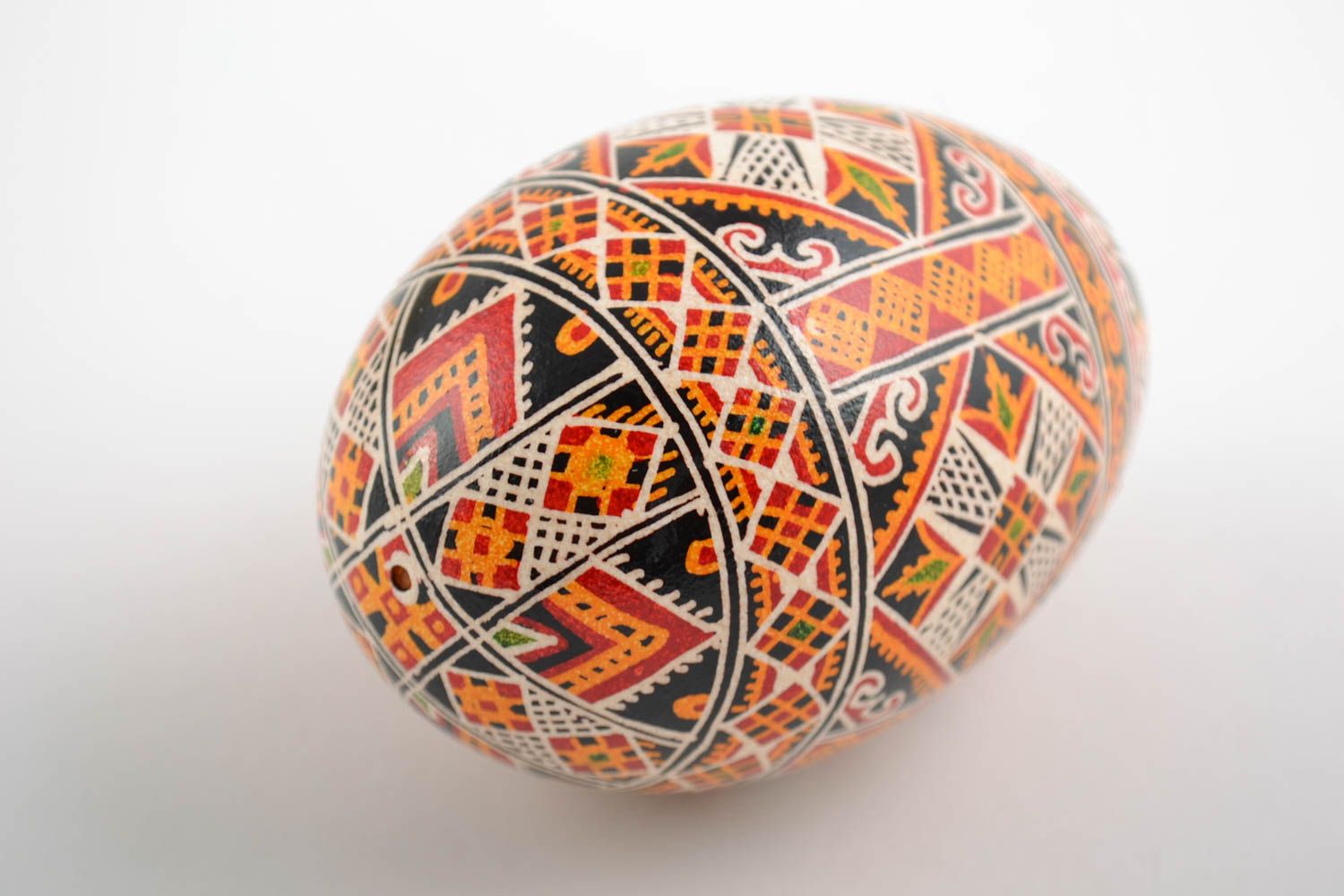 Beautiful Easter goose egg painted with acrylics large pysanka egg for decor photo 4