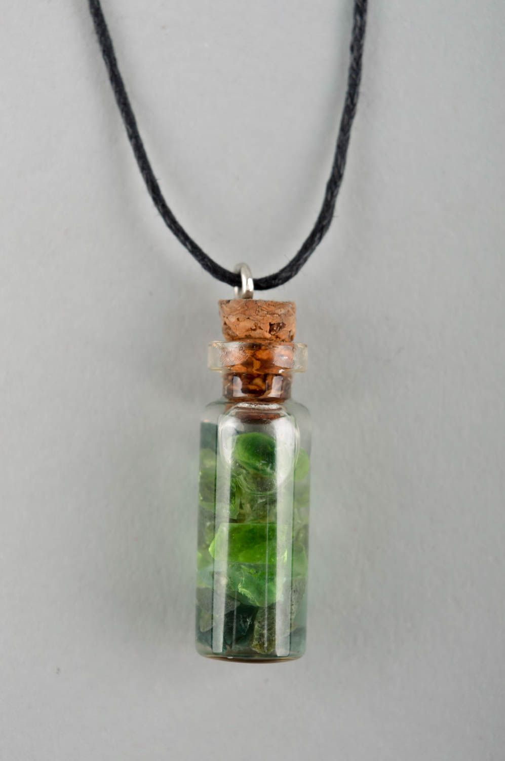 Handmade pendant necklace glass vial charm womens necklace unique jewelry photo 3
