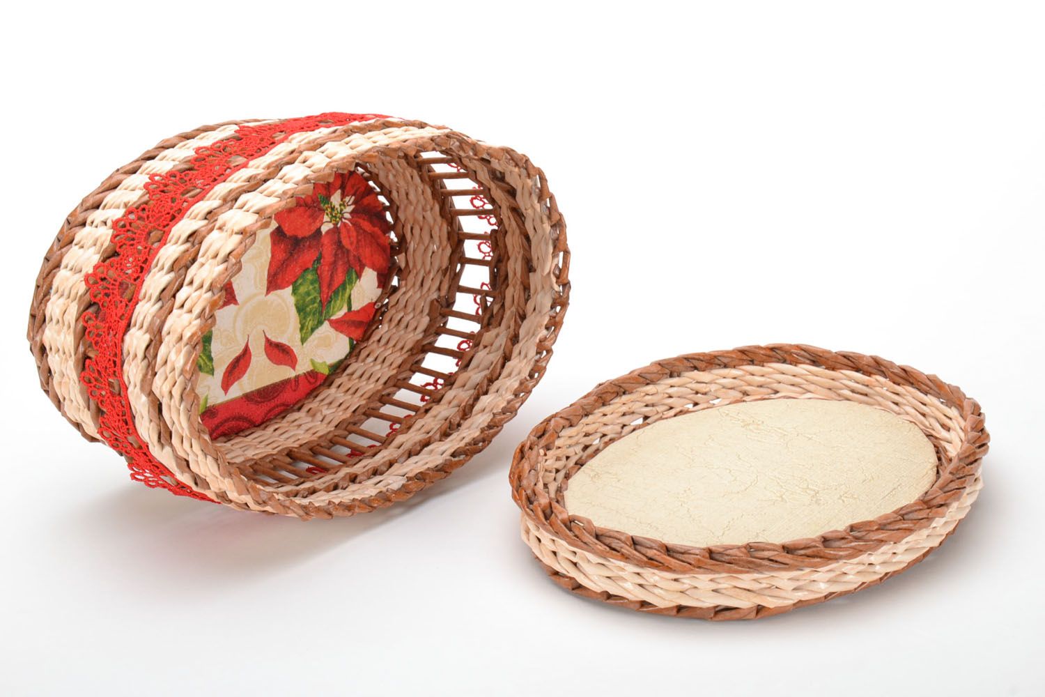 Woven basket for needlework photo 4