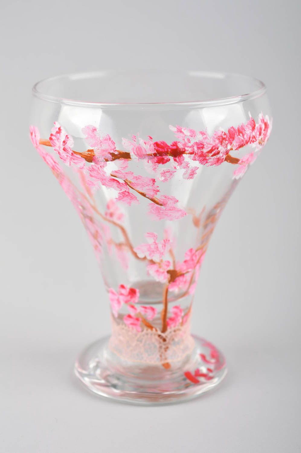 Стакан для сока ручной работы стеклянный стакан расписная посуда красивая фото 2
