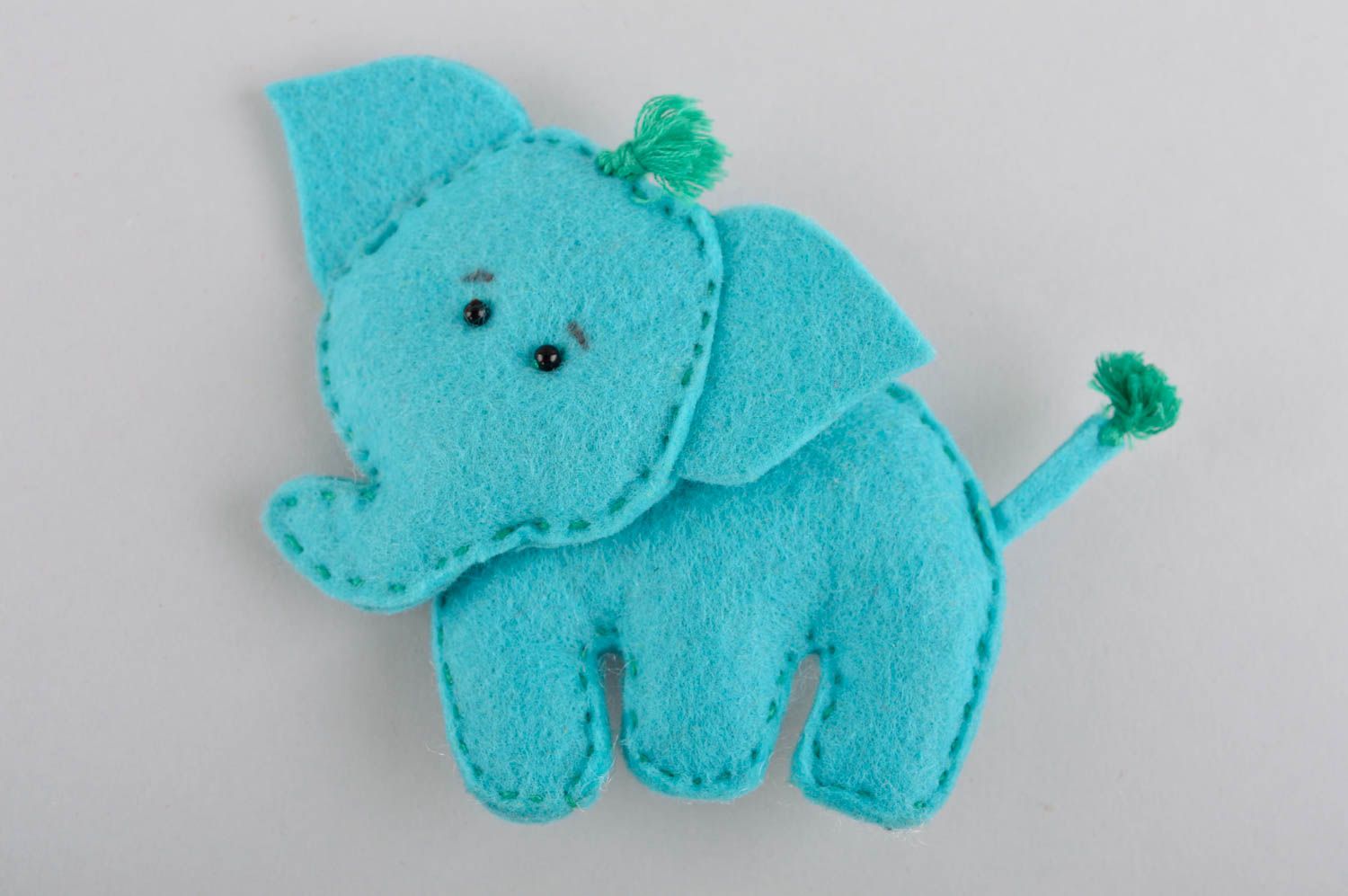 Handmade natürliches Spielzeug Kuschel Tier Spielzeug Elefant aus Filzwolle foto 2