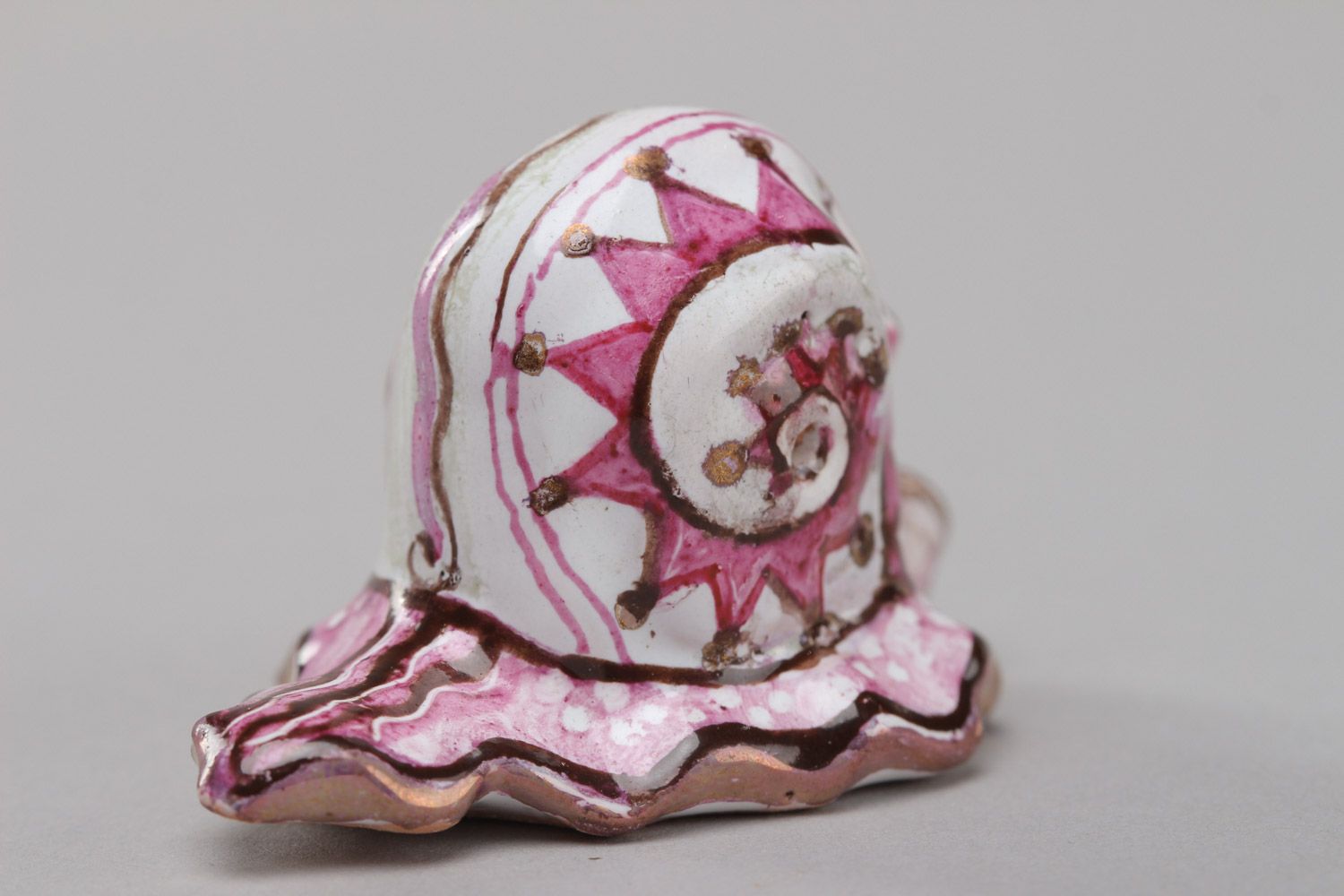 Figura de cerámica decorativa diminuta hecha a mano caracol foto 4