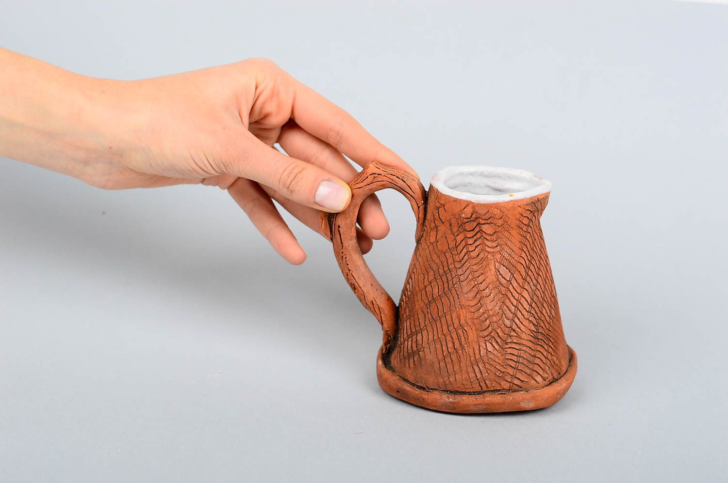 Cafetera turca modelada a mano de arcilla regalo original utensilio de cocina foto 2