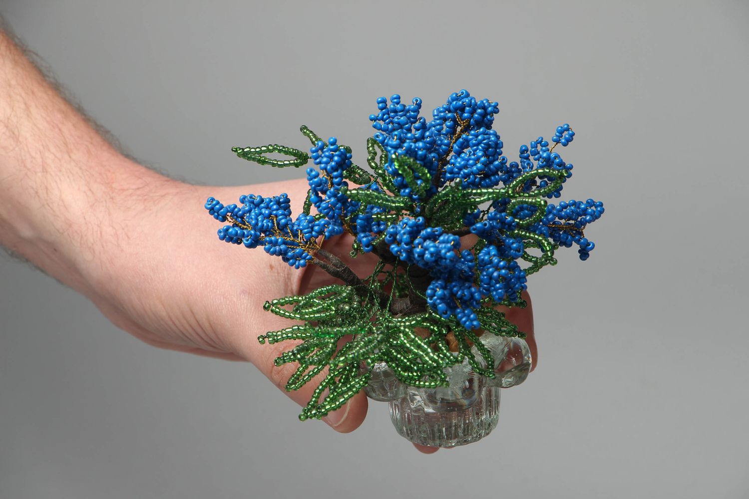 Fiori fatti a mano fiori decorativi intrecciati con perline decorazioni casa foto 4