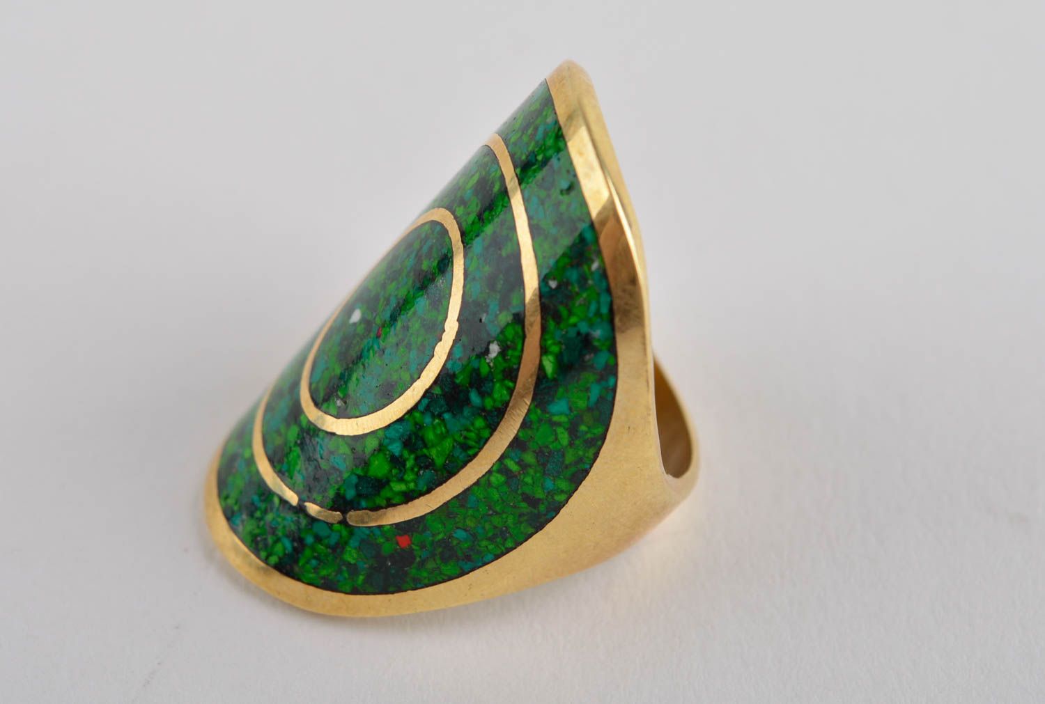 Кольцо ручной работы украшение из латуни модное кольцо с натуральными камнями фото 2