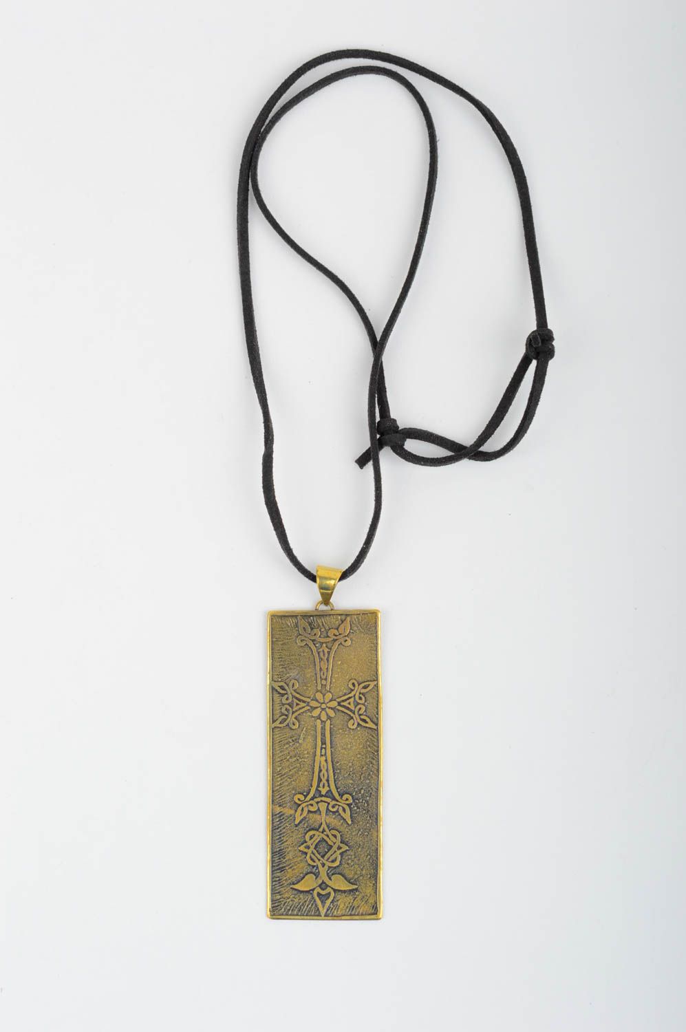 Handmade pendant unusual jewelry designer accessory gift for her brass pendant photo 2