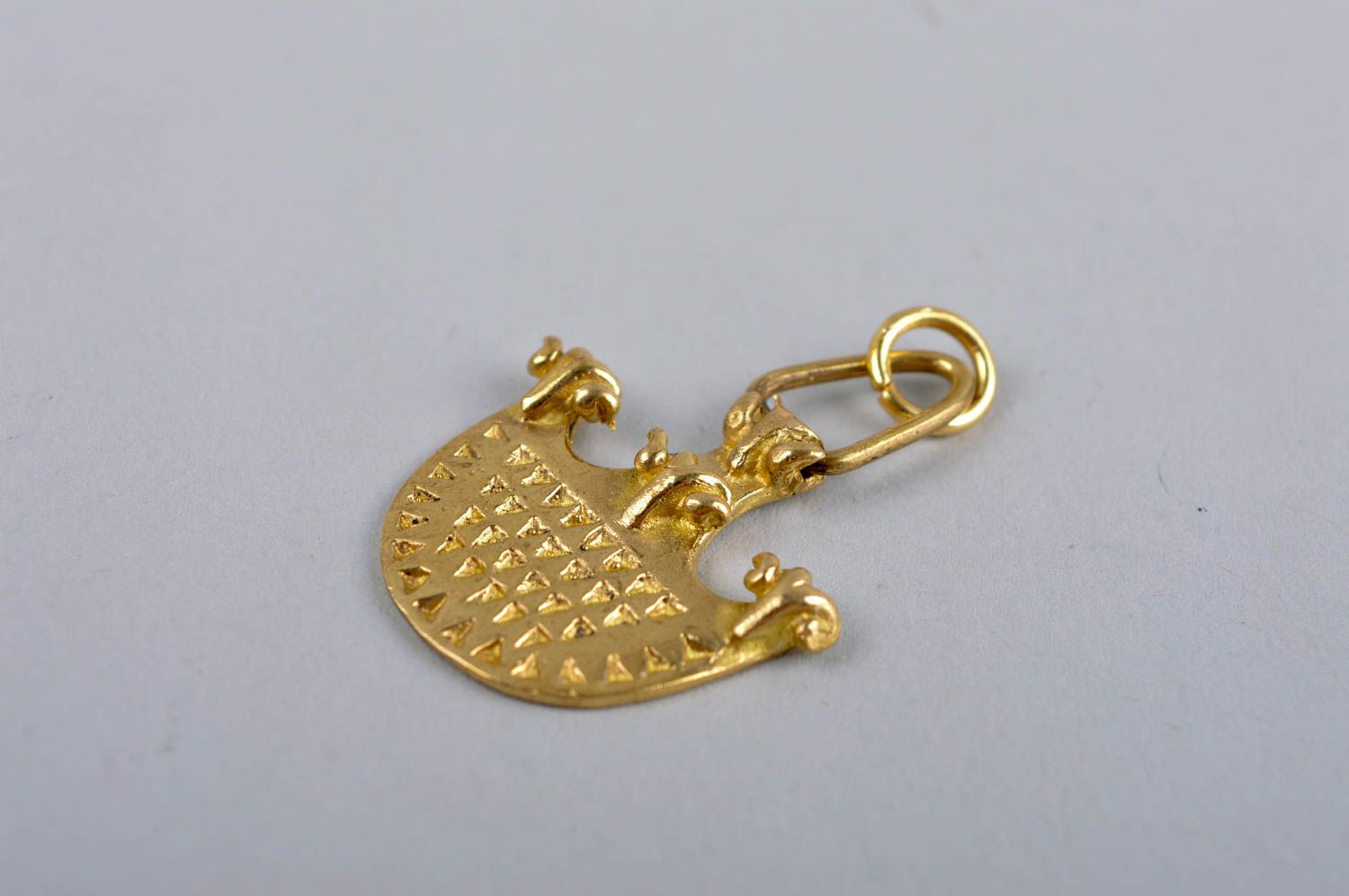 Small designer pendant stylish brass accessory handmade metal pendant photo 4