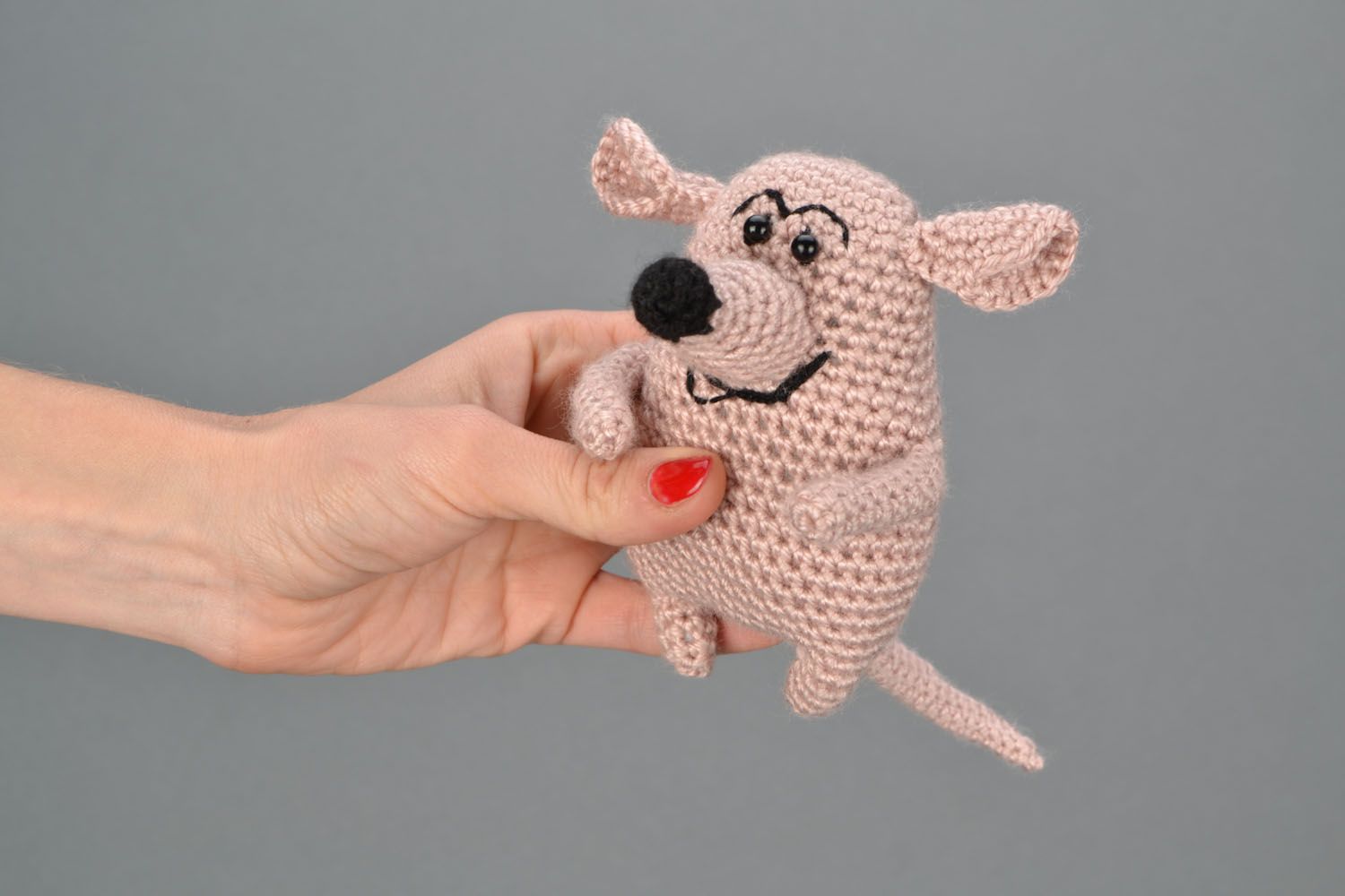 Handmade crochet toy Little Rat photo 2