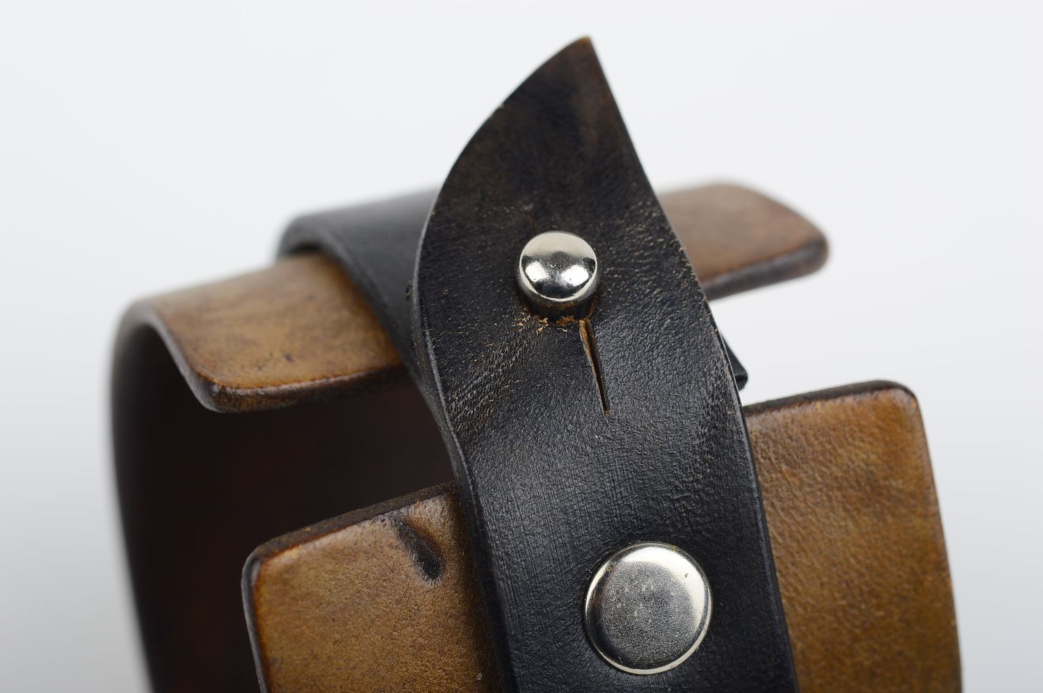 Handmade breites Leder Armband Designer Schmuck Accessoire für Frauen braun foto 5