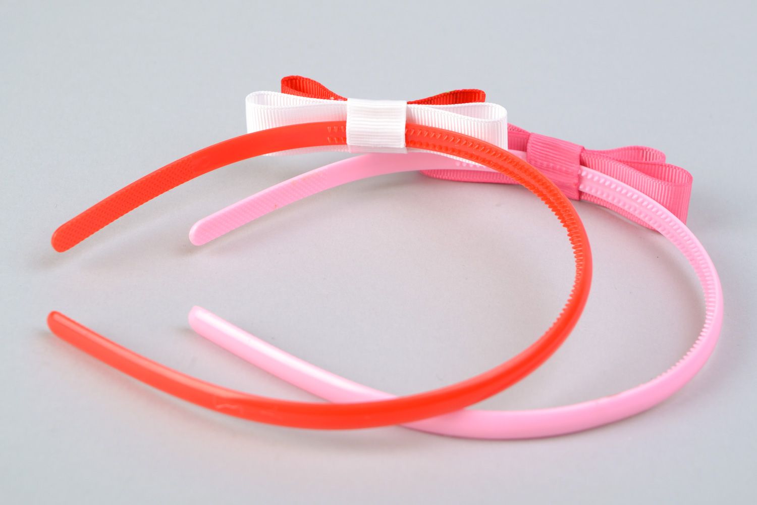 Set of handmade rep ribbon bow headbands 2 items photo 4